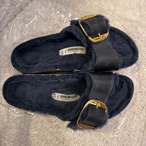 NEW!!! Birkenstock Madrid Sherpa Navy Big Buckle size 37